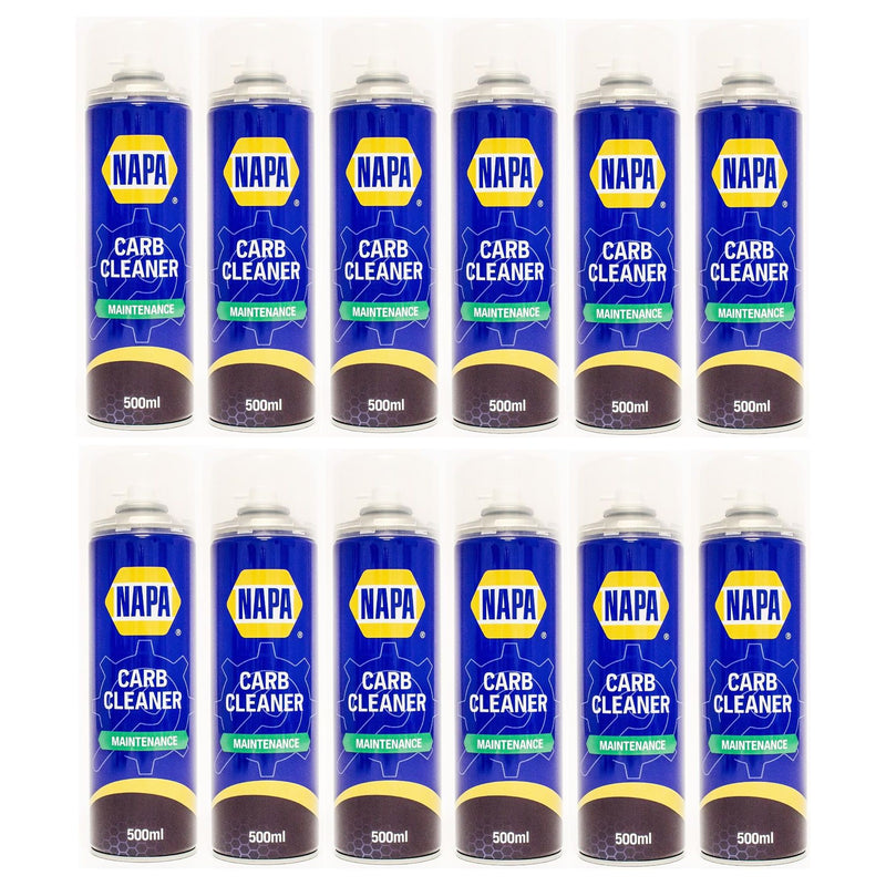 12x NAPA Carb Cleaner Spray Carburettor Intake Spray Cleaner Professional 500Ml NAPA - Dynamic Drive