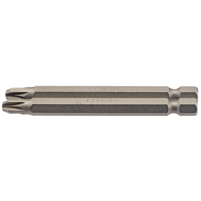 Draper PZ Type Insert Bit, 1/4" Hex, 75mm Long, No.3 (Pack of 2) 64313 Draper - Dynamic Drive