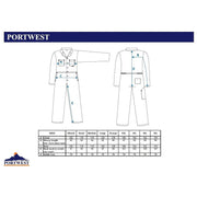 Portwest Euro Work Coverall - Navy - Small Portwest - Dynamic Drive