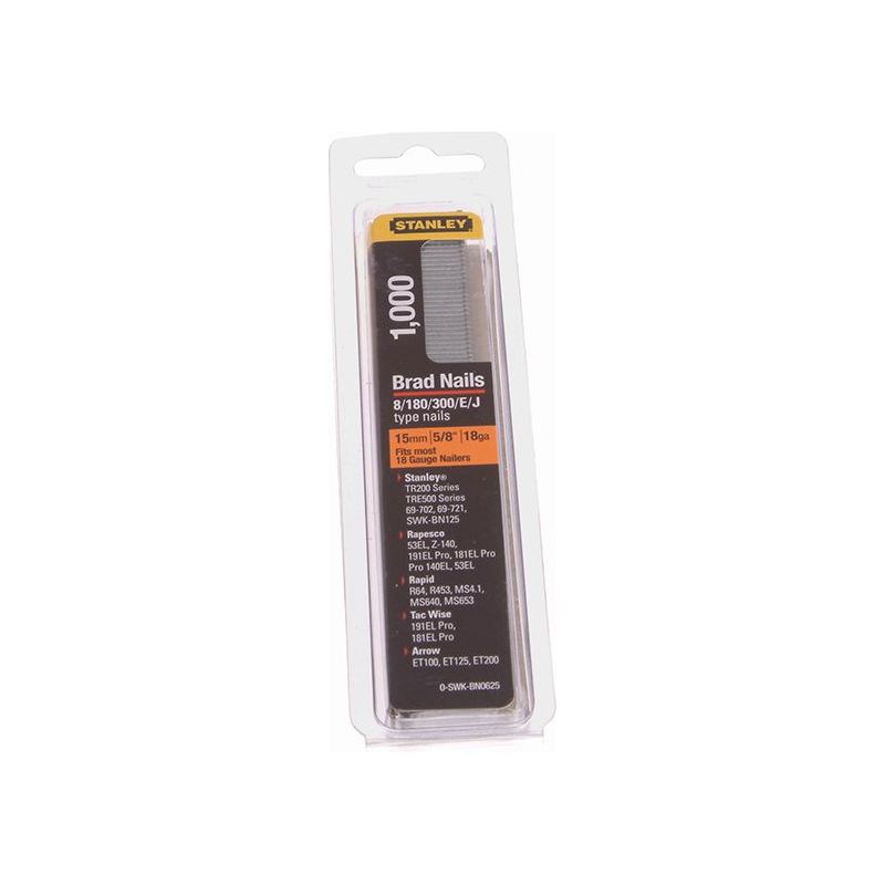 Stanley® Hand Tools SWKBN Brad Nail 15mm SWKBN062 (Pack 1000) STANLEY® Hand Tools - Dynamic Drive