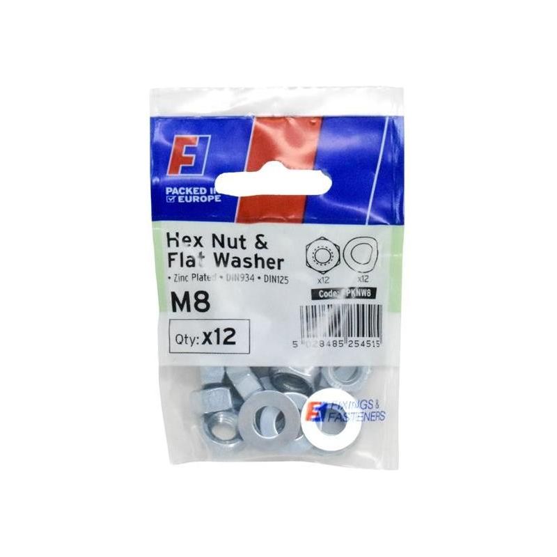 Forgefix Nut & Washer M8 ForgePack 12 ForgeFix - Dynamic Drive