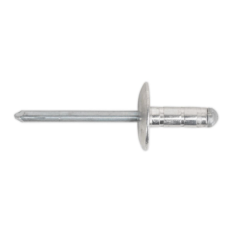 Sealey Aluminium Multi-Grip Rivet Large Flange 4.8 x 27mm Pack of 100 RM4827L Sealey - Dynamic Drive