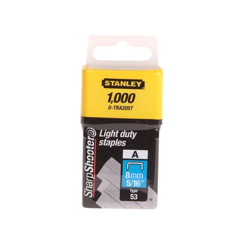 Stanley® Hand Tools TRA2 Light-Duty Staple 8mm TRA205T (Pack 1000) STANLEY® Hand Tools - Dynamic Drive