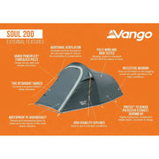 Vango Soul 200 Pole Tent Deep Blue Vango - Dynamic Drive