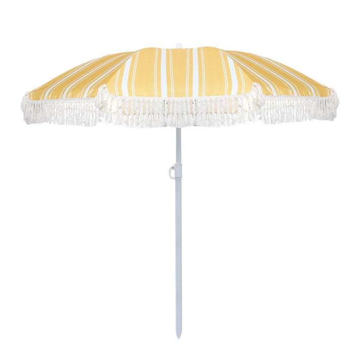 Gardenwize Yellow-Striped Fringed Parasol for Garden / Camping Gardenwize - Dynamic Drive