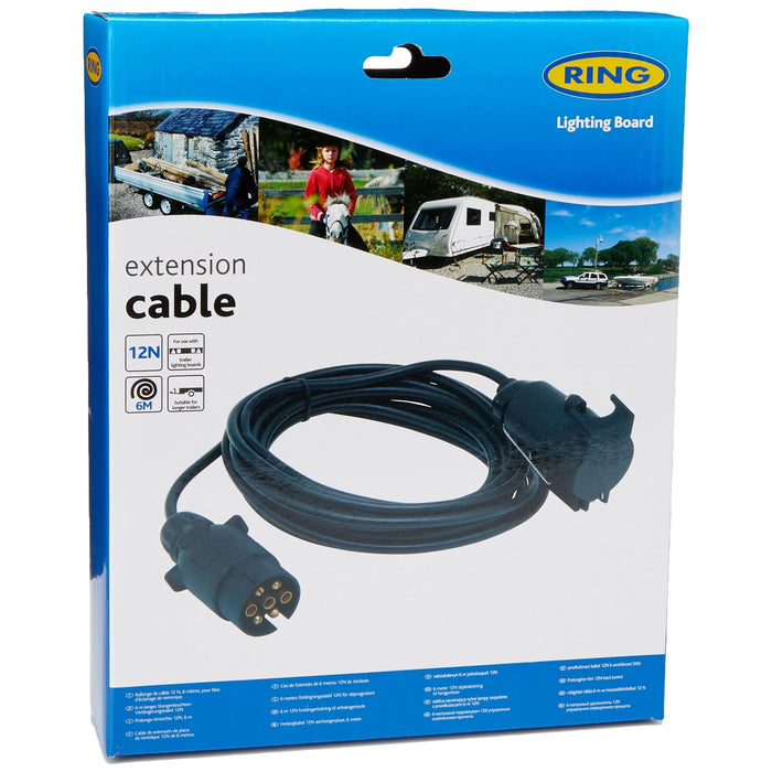 Ring Automotive RCT806 12N Trailer Board Extension Lead, 6 m , Black Ring Automotive - Dynamic Drive