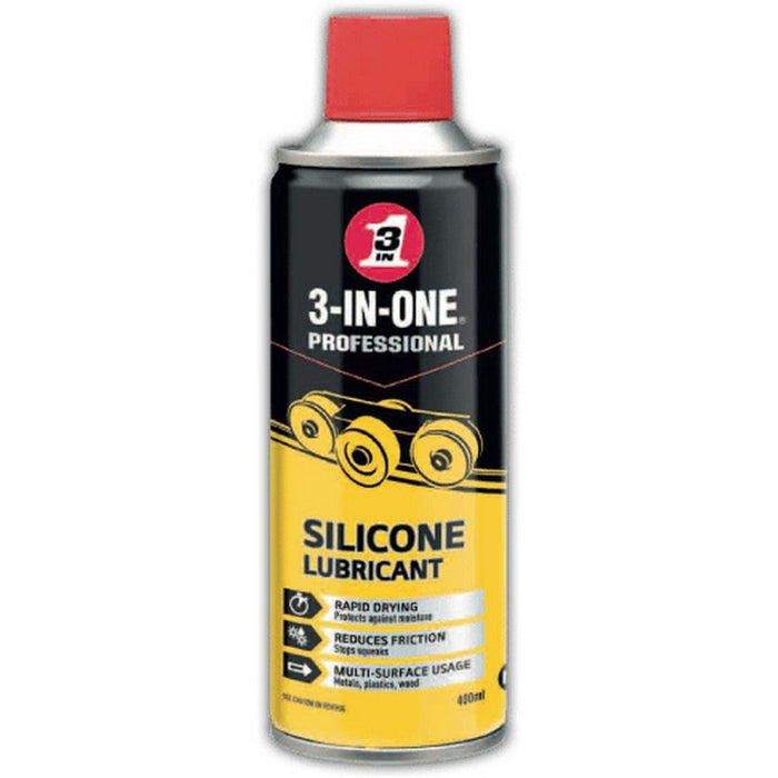 3 In One Silicone Spray 400ml Waterproof & Protect Moving Parts from Corrosion 3-In-One - Dynamic Drive