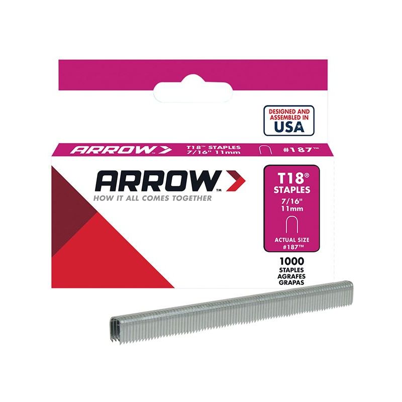 Arrow T18 Staples 11mm (7/16in) (Box 1000) Arrow - Dynamic Drive