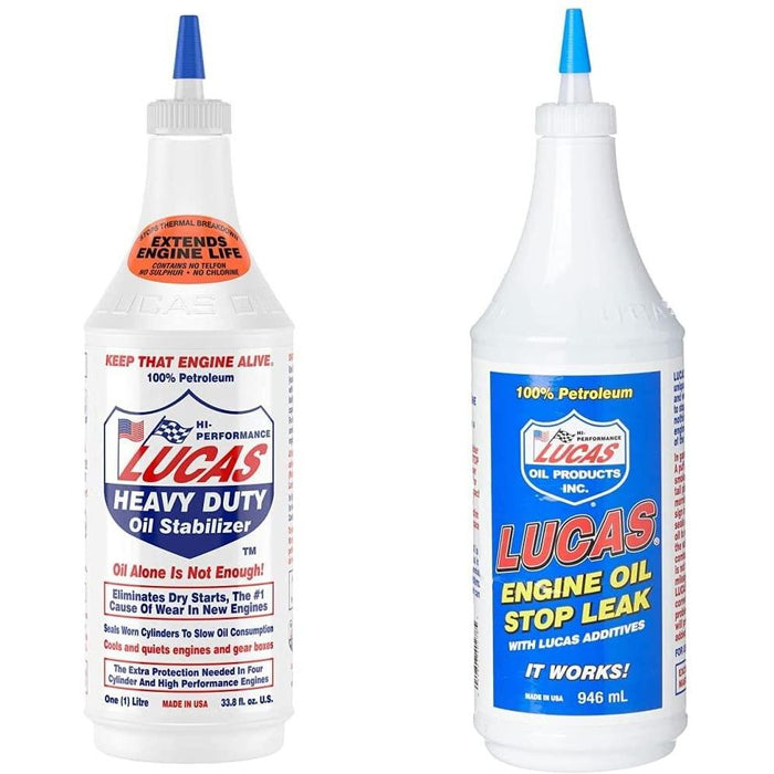Lucas Oil 40001 Heavy Duty Oil Stabilizer-1L & 40278 Engine Stop Leak - 946ml Lucas Oil - Dynamic Drive