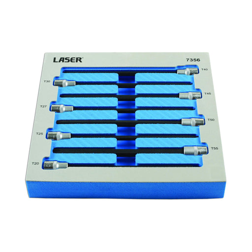 Laser Extra Long Star Socket Bit Set 3/8"D 8pc 7356 Laser - Dynamic Drive