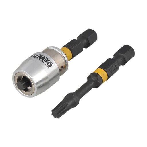 Dewalt Power Tools Impact Torsion Bits TX25 x 50mm (x2) and Magnetic Screwlock Sleeve DeWALT Power Tools - Dynamic Drive