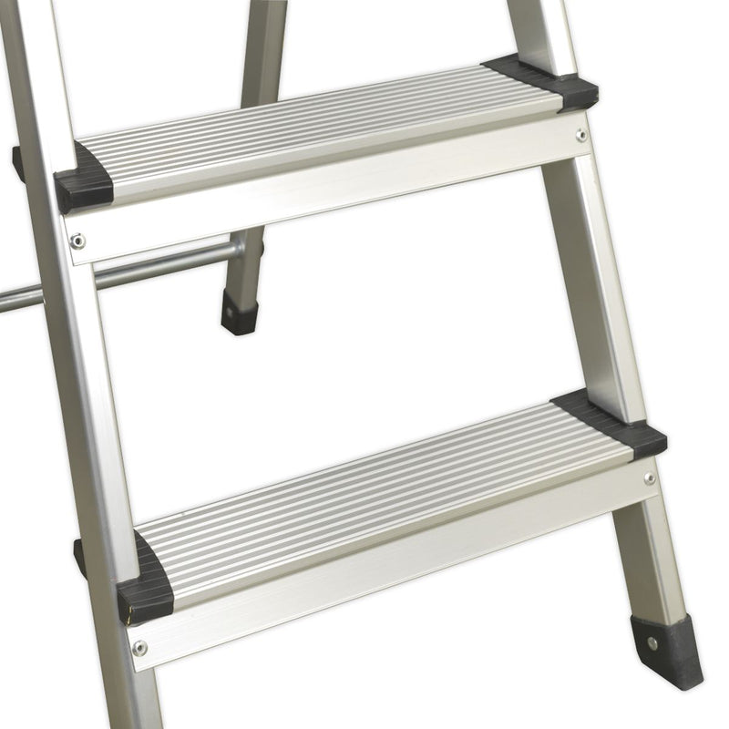 Sealey Aluminium Step Ladder 3-Tread EN 131 ASL3S Sealey - Dynamic Drive