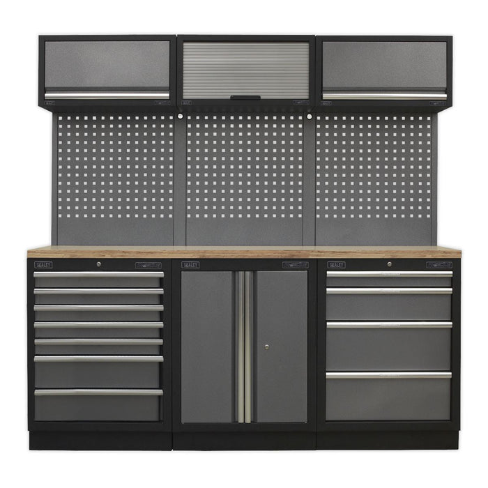 Sealey Superline Pro 2.0m Storage System Wood Worktop APMSSTACK07W Sealey - Dynamic Drive