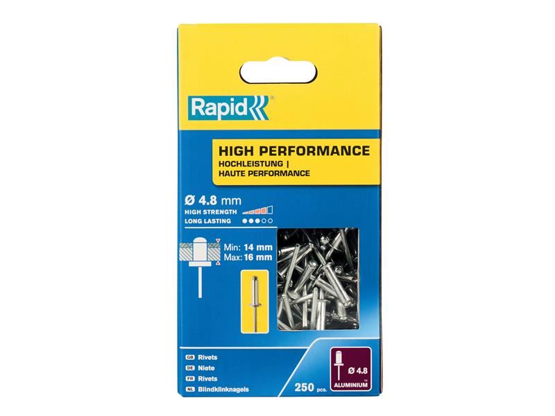 Rapid High Performance Rivets 4.8 x 20mm (Box 250) Rapid - Dynamic Drive