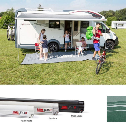 Fiamma Polar White F45S 400 Awning Evergreen Fabric Fiamma - Dynamic Drive