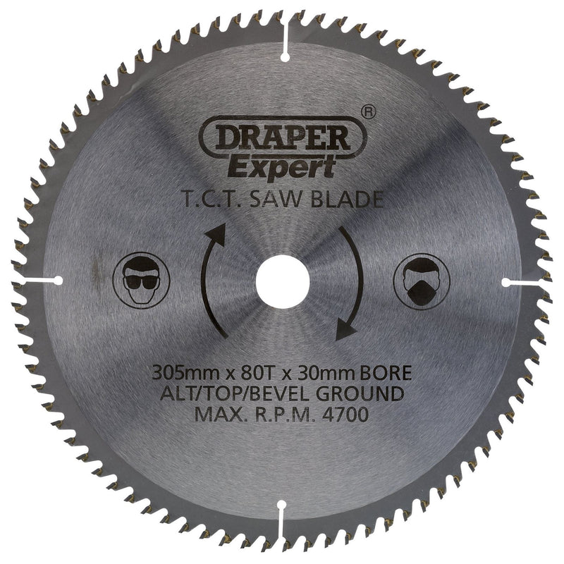 Draper TCT Saw Blade, 305 x 30mm, 80T 38152 Draper - Dynamic Drive
