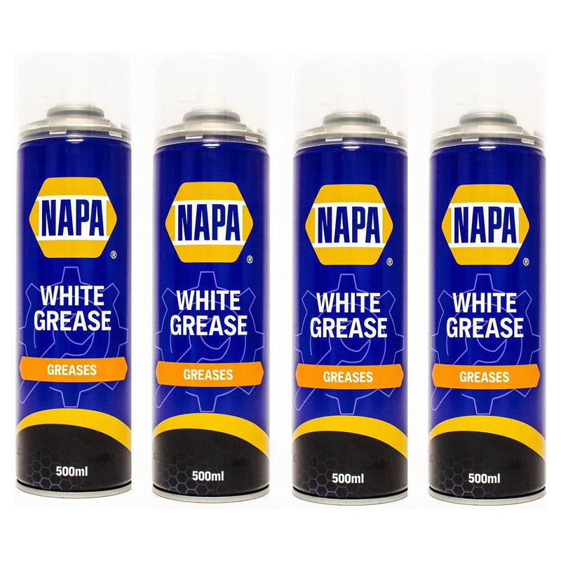 4x NAPA High Performance White Lithuim Grease 500ml Lubrication Spray Aerosol NAPA - Dynamic Drive