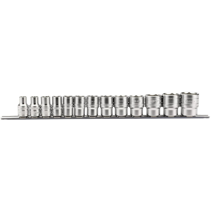 Draper Imperial Socket on a Metal Rail, 1/2" Sq. Dr. (13 Piece) 16498 Draper - Dynamic Drive