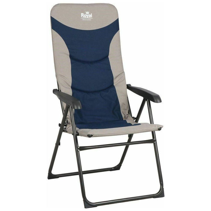 Royal Colonel Chair Blue High Back Camping Caravan BBQ Outdoors Garden Royal - Dynamic Drive