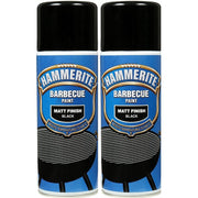 2x Hammerite BBQ Barbecue Spray Paint Aerosol 400ml Hi-Heat Matt Black Hammerite - Dynamic Drive