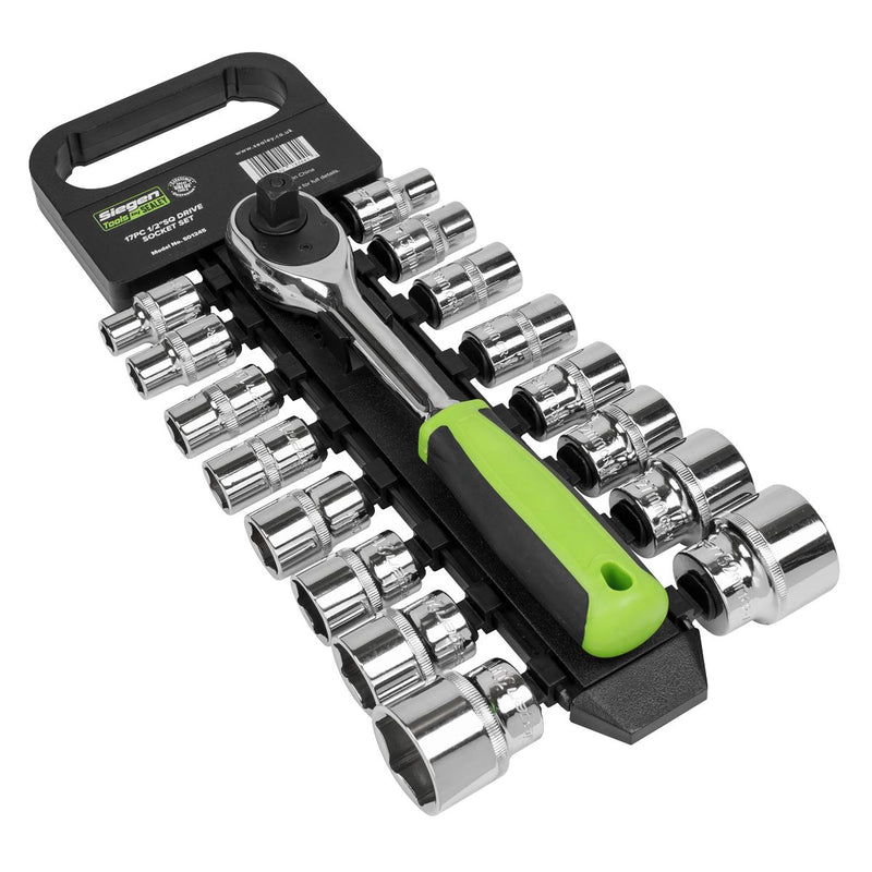 Sealey Socket Set 17pc 1/2"Sq Drive 6pt WallDrive Metric S01245 Sealey - Dynamic Drive