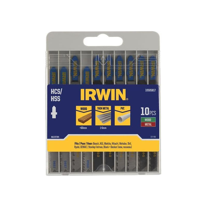 Irwin® HCS/HSS T-Shank Jigsaw Blade Set, 10 Piece IRWIN® - Dynamic Drive