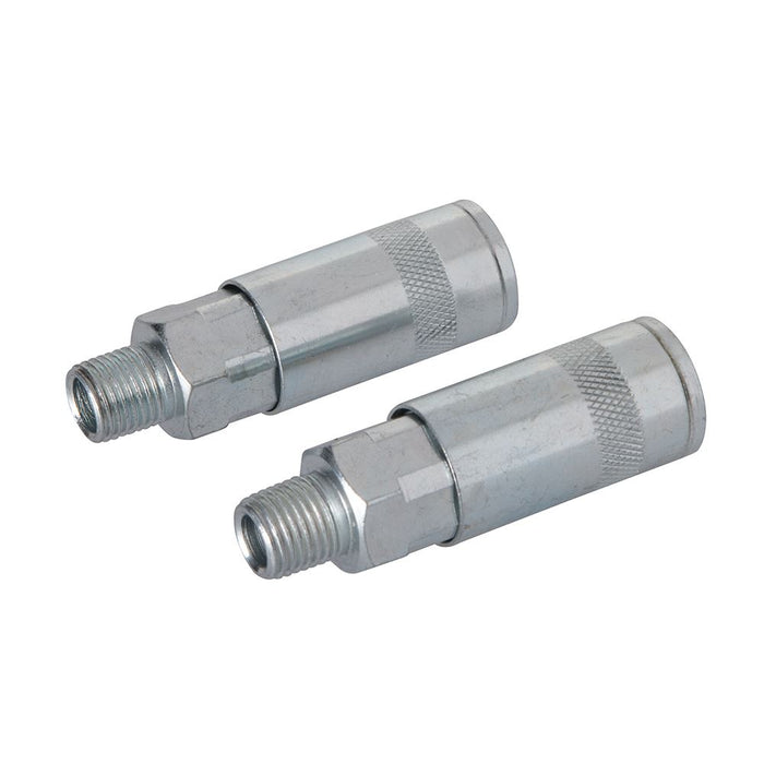 Silverline Air Line Quick Coupler 2pk 1/4" BSP 794320 Silverline - Dynamic Drive