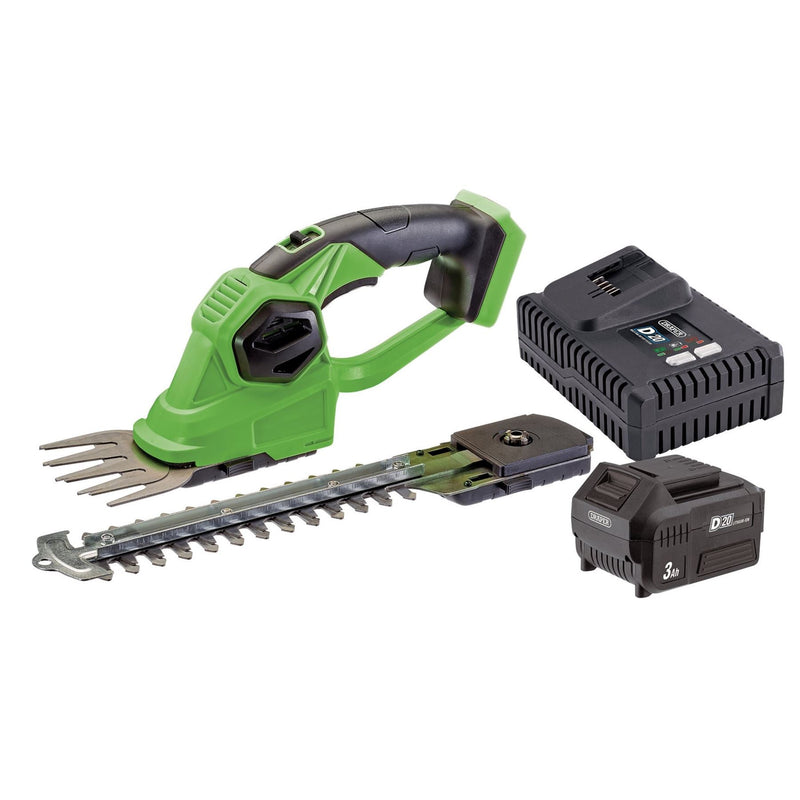 Draper D20 20V 2-in-1 Grass and Hedge Trimmer with Battery and Fast Charger Draper - Dynamic Drive