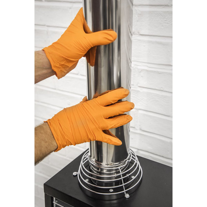 Sealey Orange Diamond Grip Extra-Thick Nitrile Powder- Free Gloves Large Pack of Sealey - Dynamic Drive