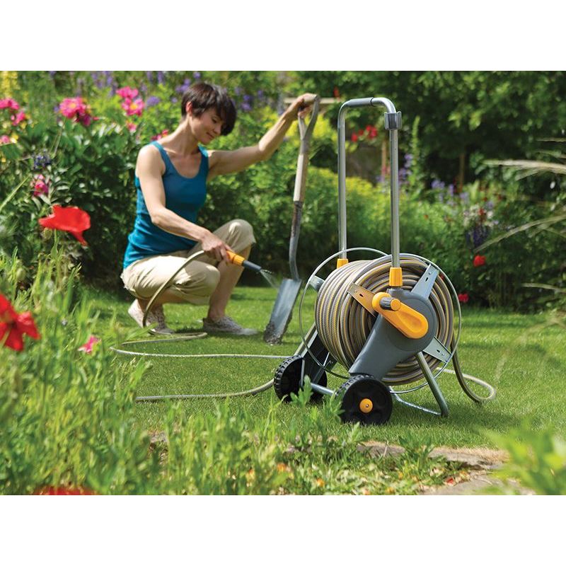 Hozelock 2436 60m Metal Pro Hose Cart & 30m of 12.5mm Hose Hozelock - Dynamic Drive