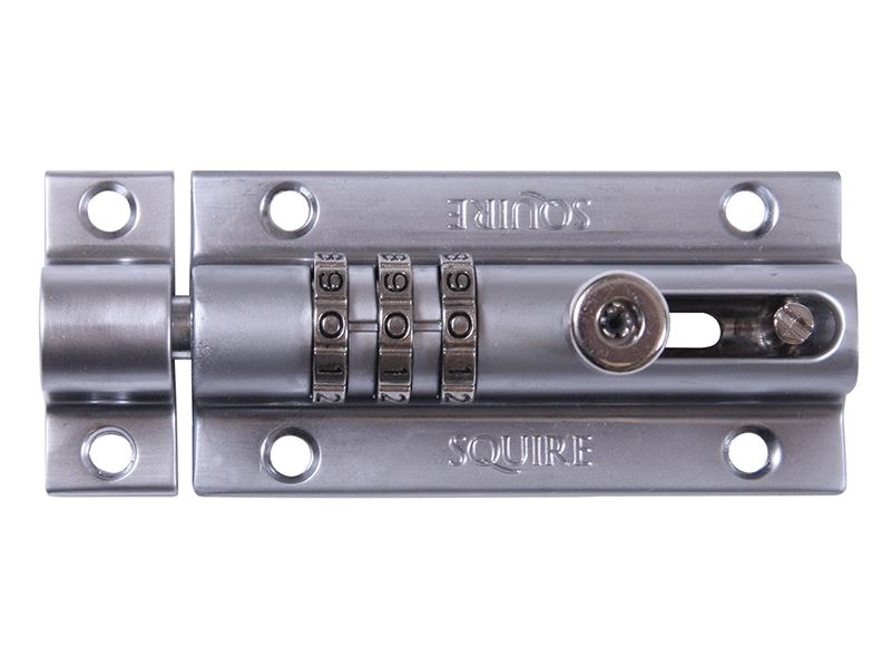 Squire CombiBolt 3 Re-Codable Locking Bolt Chrome 92mm Squire - Dynamic Drive