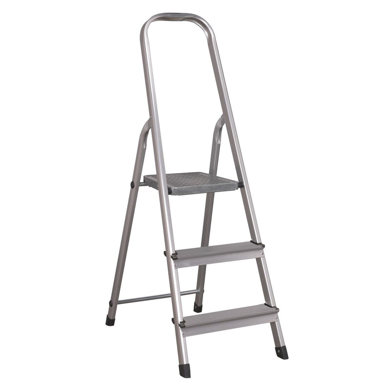 Sealey Aluminium Step Ladder 3-Tread EN 131 ASL3S Sealey - Dynamic Drive