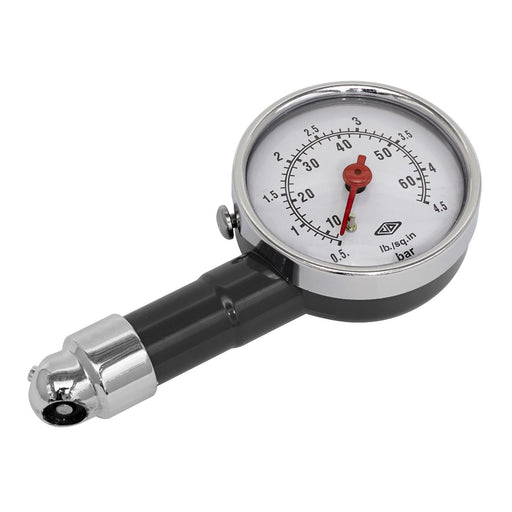 Sealey Tyre Pressure Gauge Dial Type 0-4.5bar(0-60psi) TST/PG97 Sealey - Dynamic Drive