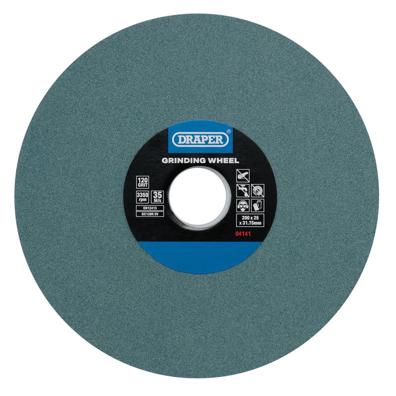 Draper Silicon Carbide Bench Grinding Wheel, 200 x 25mm, 120G 04141 Draper - Dynamic Drive