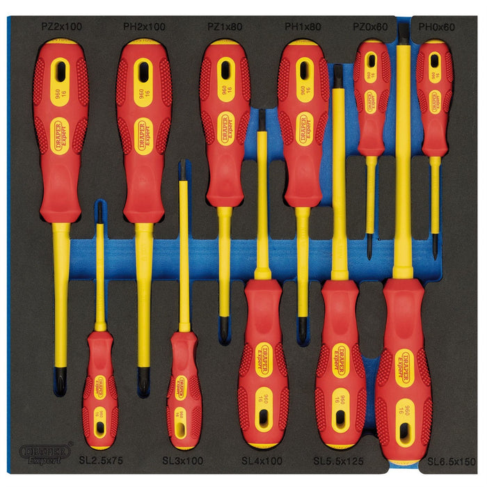 Draper VDE Screwdriver Set in 1/2 Drawer EVA Insert Tray (11 Piece) 63379 Draper - Dynamic Drive