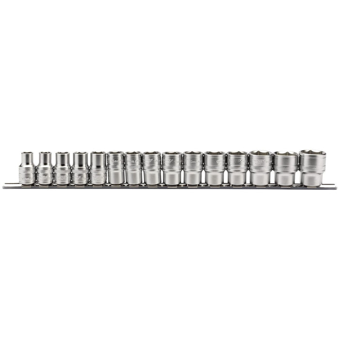 Draper Metric Socket on a Metal Rail, 1/2" Sq. Dr. (15 Piece) 16496 Draper - Dynamic Drive