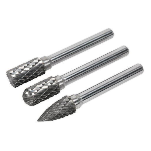 Sealey Tungsten Carbide Rotary Burr Set 3pc SDBK3 Sealey - Dynamic Drive