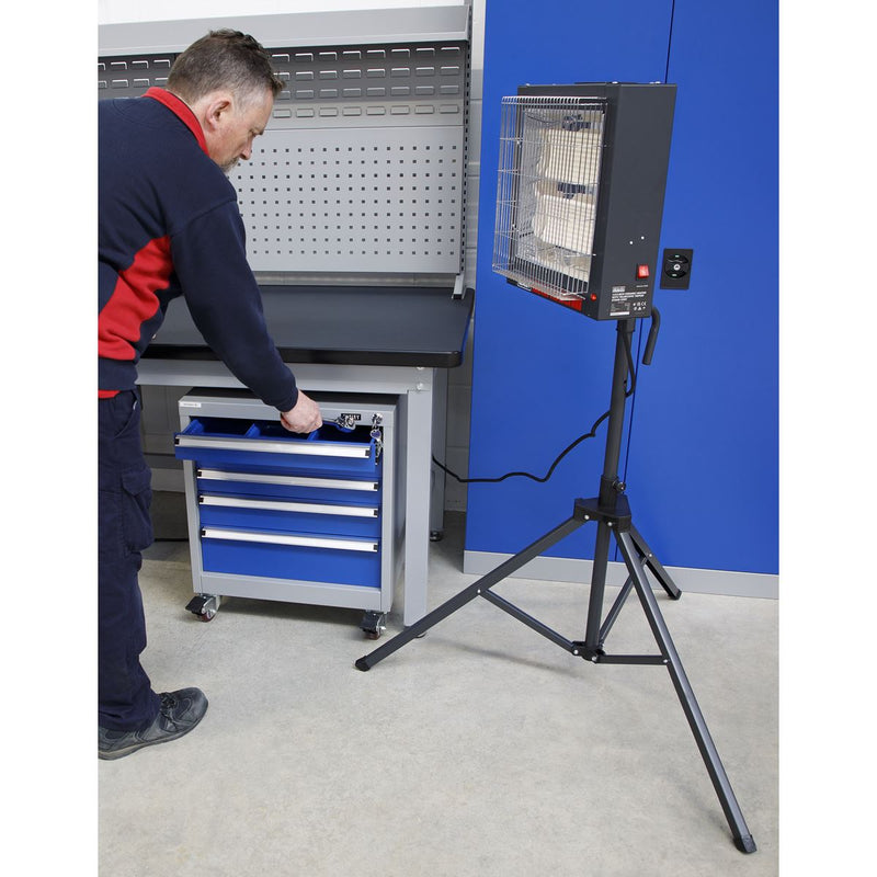 Sealey Ceramic Heater with Tripod Stand 1.4/2.8kW 230V CH30S Sealey - Dynamic Drive