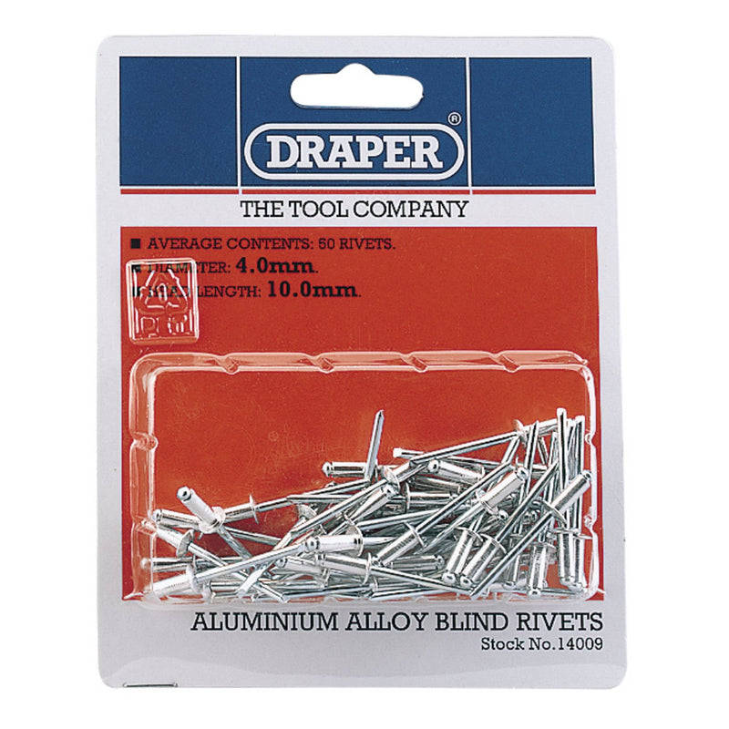 Draper Blind Rivets, 4 x 10mm (50 Piece) 14009 Draper - Dynamic Drive