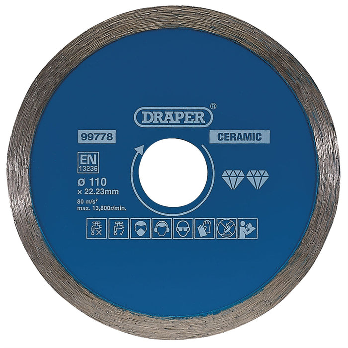 Draper Continuous Diamond Blade, 110mm 99778 Draper - Dynamic Drive