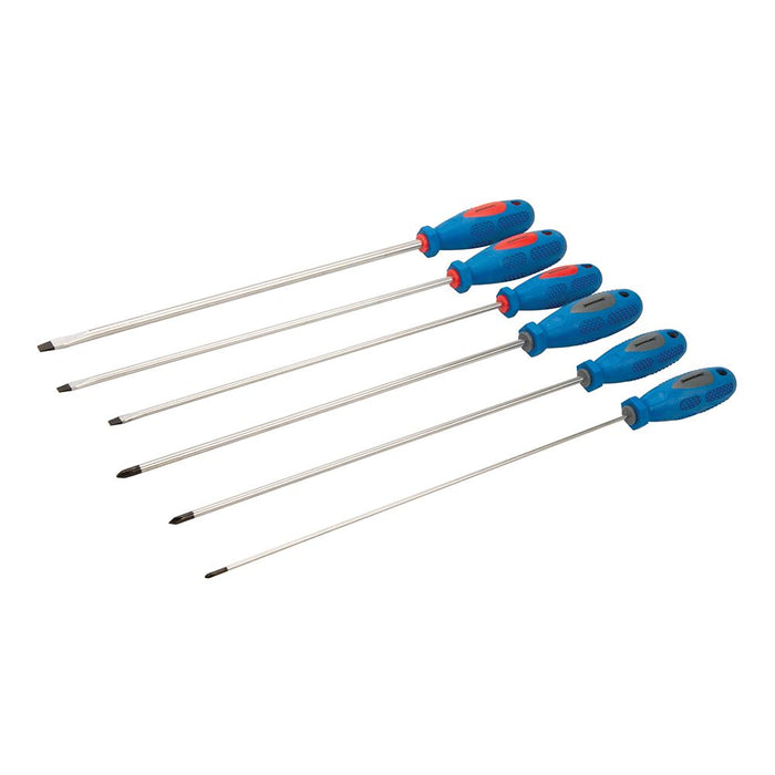 Silverline Extra Long Screwdriver Set Slotted Phillips Magnetic Tips 6pc Silverline - Dynamic Drive