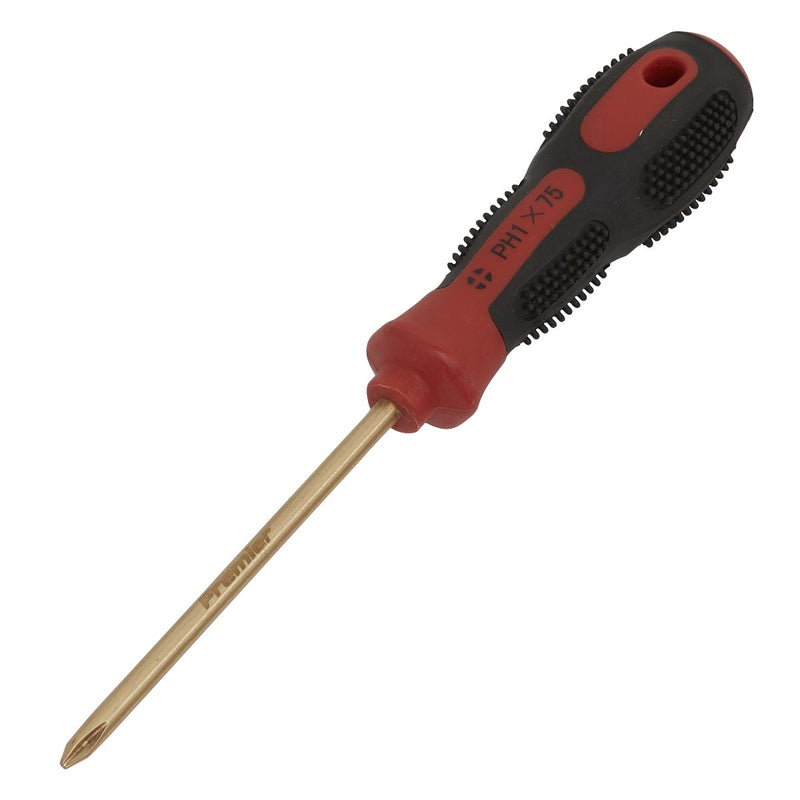 Sealey Screwdriver Phillips #1 x 75mm Non-Sparking NS096 Sealey - Dynamic Drive