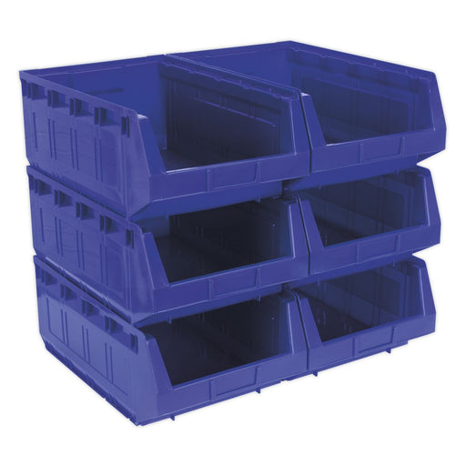 Sealey Plastic Storage Bin 310 x 500 x 190mm Blue Pack of 6 TPS56B Sealey - Dynamic Drive