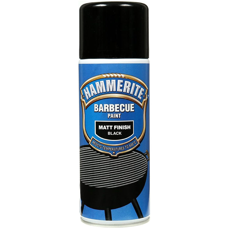 2x Hammerite BBQ Barbecue Spray Paint Aerosol 400ml Hi-Heat Matt Black Hammerite - Dynamic Drive