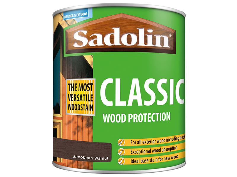 Sadolin Classic Wood Protection Jacobean Walnut 1 litre Sadolin - Dynamic Drive