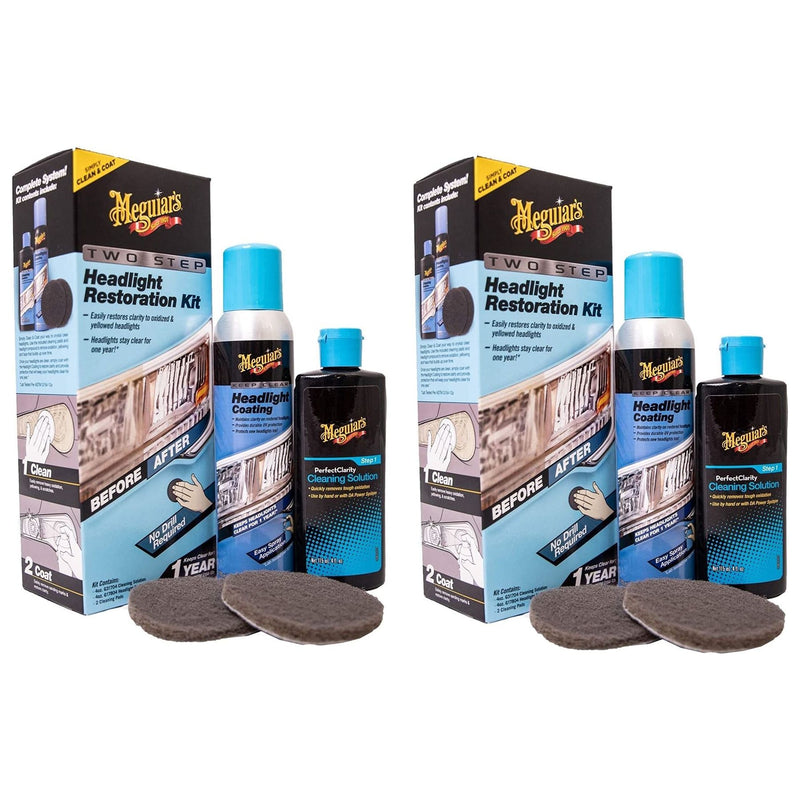 2x Meguiar's G2970EU Two Step Headlight Restoration Kit Meguiar's - Bars 4 Cars