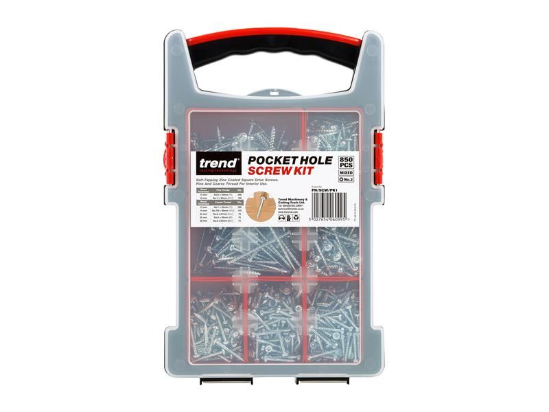 Trend Pocket Hole Screw Selection, 850 Piece Trend - Dynamic Drive