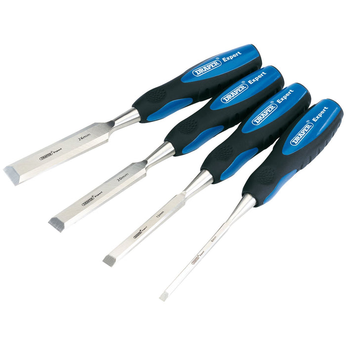 Draper Soft Grip Bevel Edge Wood Chisel Set, 150mm (4 Piece) 89726 Draper - Dynamic Drive