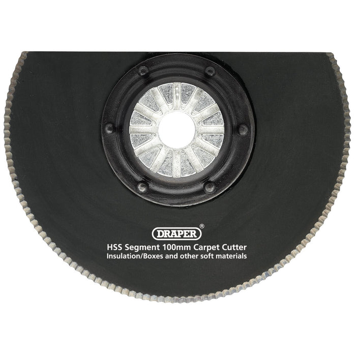 Draper HSS Segment Carpet Cutter, 100mm Diameter 26809 Draper - Dynamic Drive