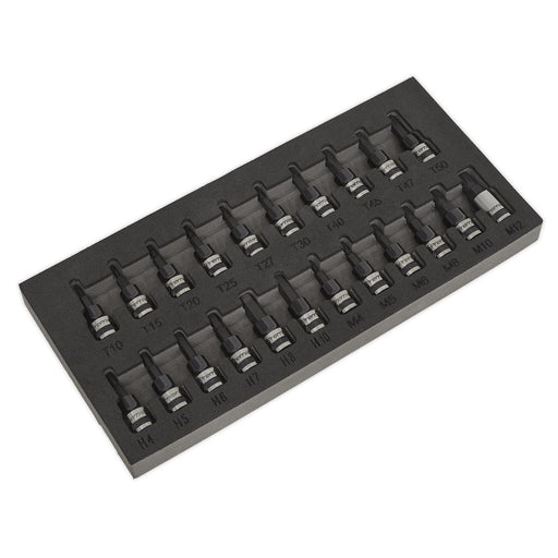 Sealey TRX-Star*/Hex/Spline Socket Bit Set 22pc 3/8"Sq Drive Black Series AK7985 Sealey - Dynamic Drive